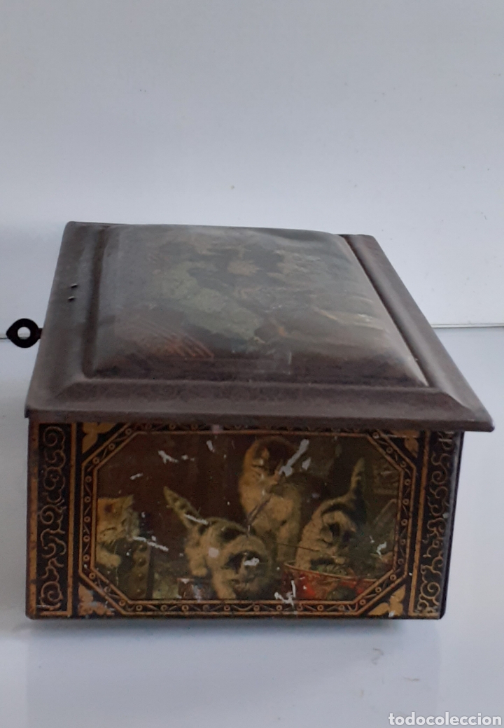Antig&uuml;edades: CAJA METALICA ESTA&Ntilde;ADA Y PINTADA - Foto 3