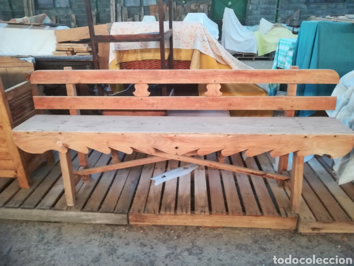 Antig&uuml;edades: Gran banco de pino grueso. - Foto 1