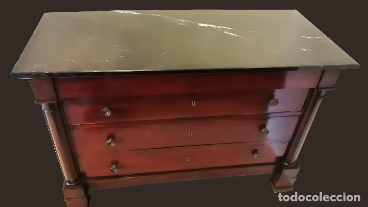 Antig&uuml;edades: COMODA IMPERIO MADERA DE CAOBA SIGLO XIX - Foto 1
