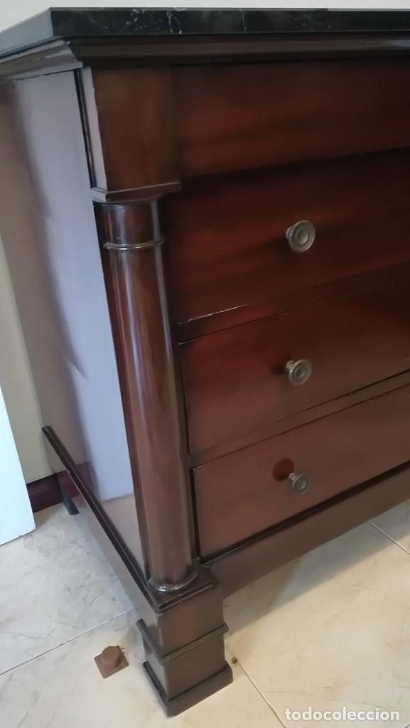 Antig&uuml;edades: COMODA IMPERIO MADERA DE CAOBA SIGLO XIX - Foto 3
