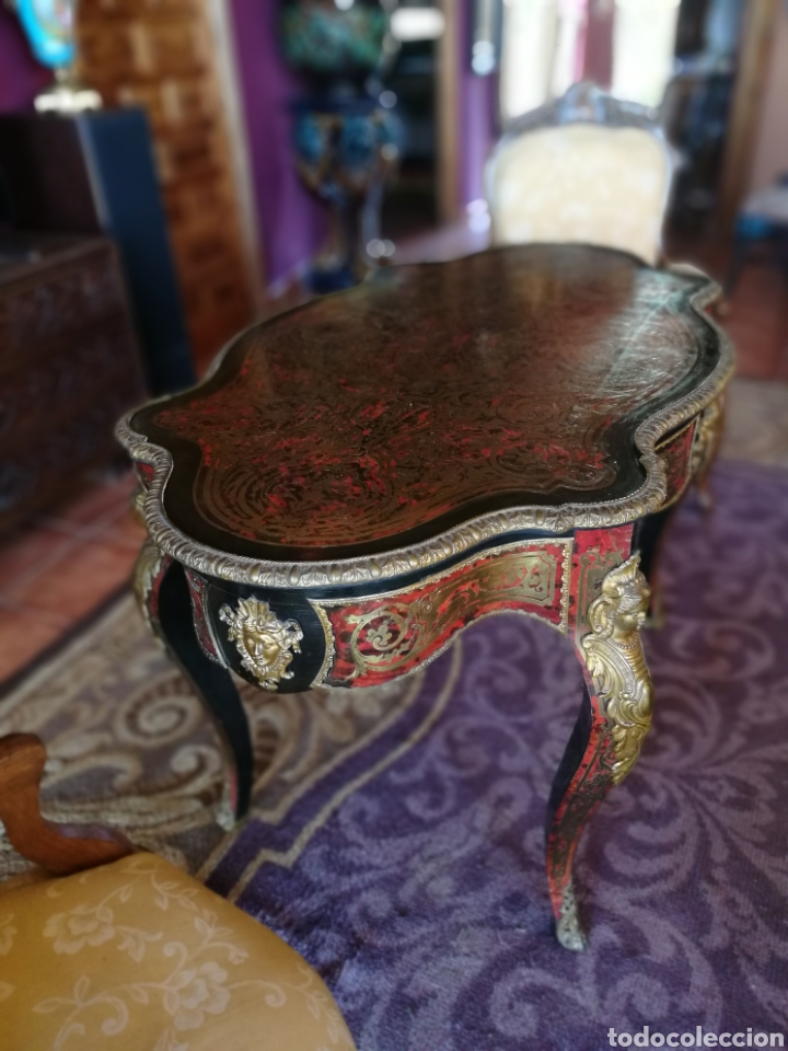 Antig&uuml;edades: Mesa de boulle siglo XIX - Foto 2