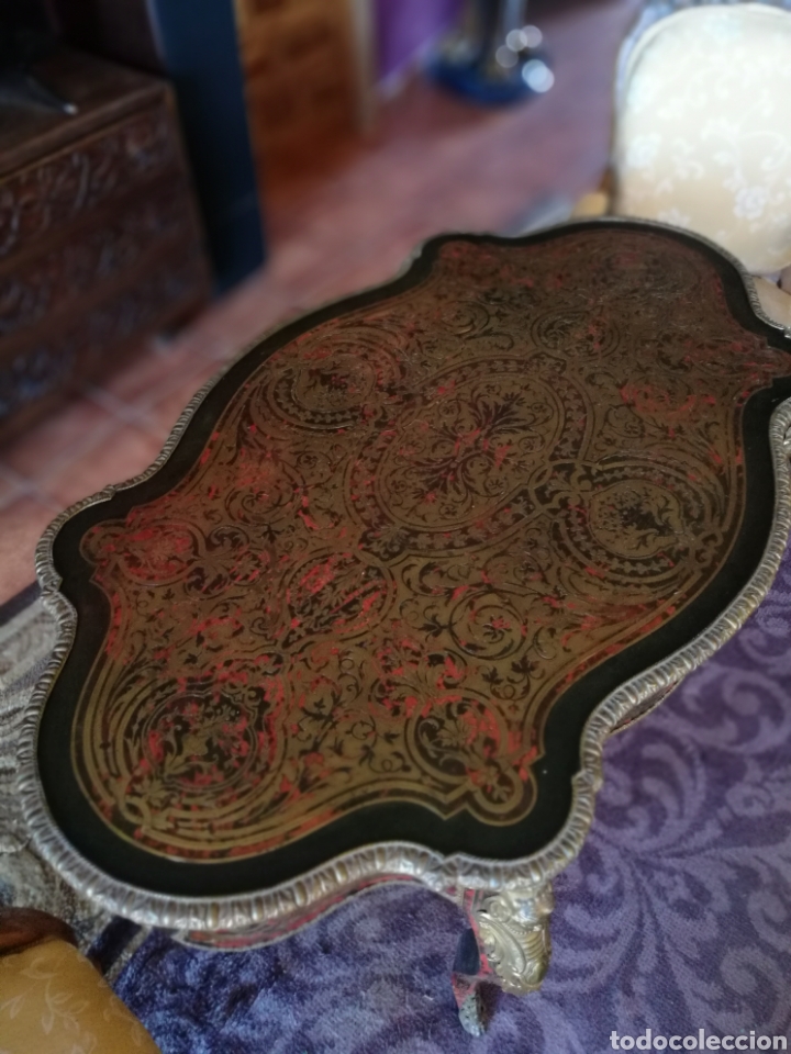 Antig&uuml;edades: Mesa de boulle siglo XIX - Foto 3