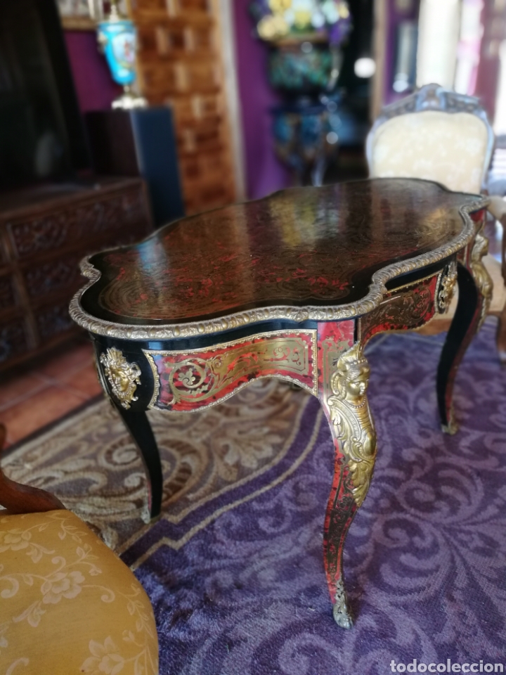 Antig&uuml;edades: Mesa de boulle siglo XIX - Foto 4
