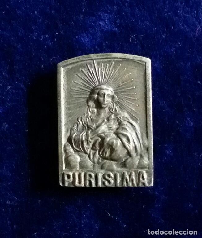 Antig&uuml;edades: ANTIGUA MEDALLA MARCA PAGINAS MISAL VIRGEN MARCALIBROS PURISIMA