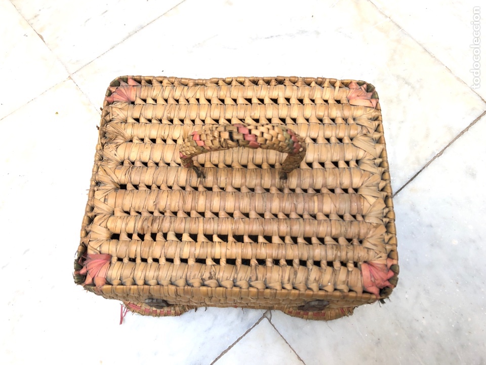 Antig&uuml;edades: Cesta de merienda de anea - Foto 5