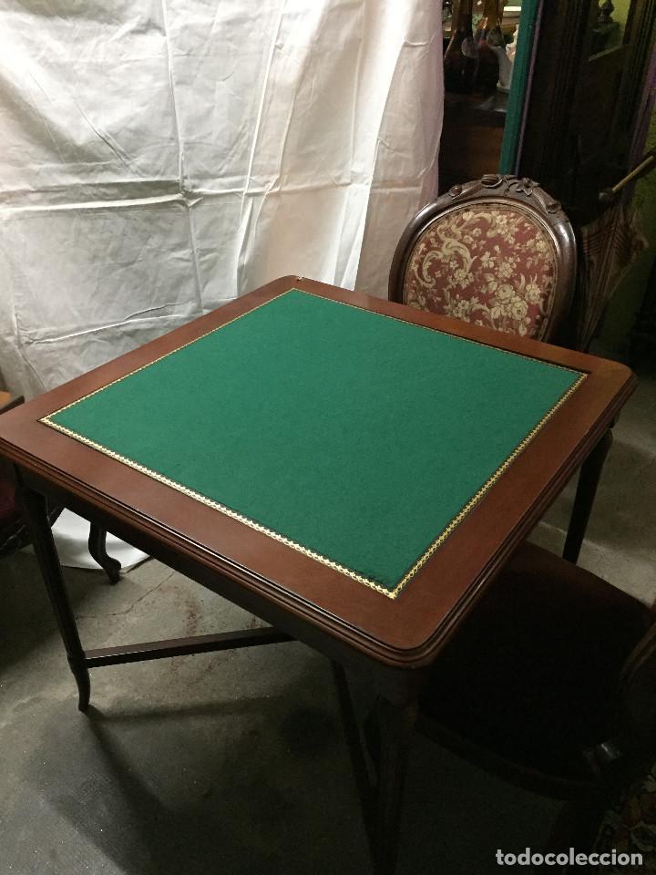 Antig&uuml;edades: Mesa de juego con tapa reversible - Foto 1