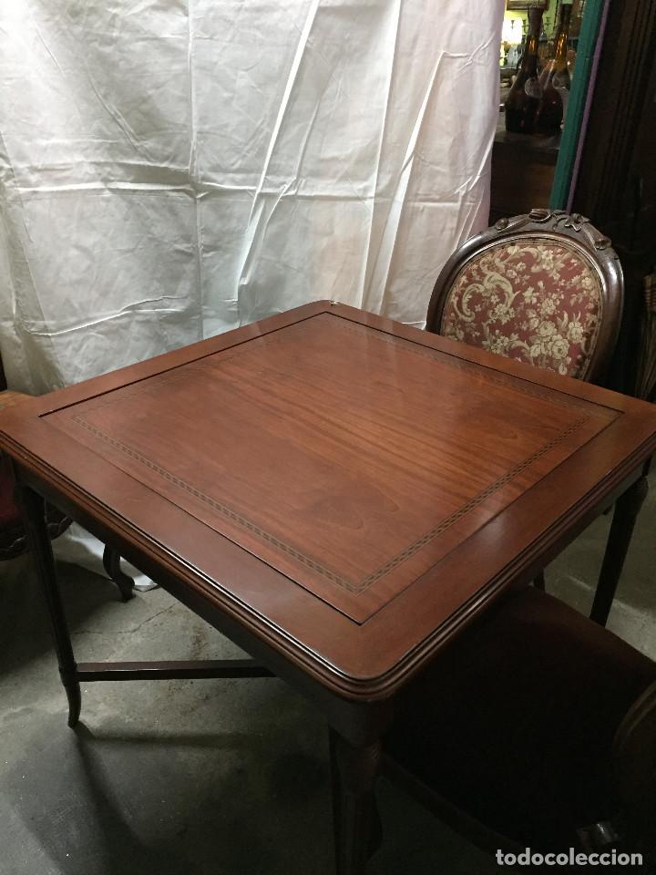 Antig&uuml;edades: Mesa de juego con tapa reversible - Foto 2