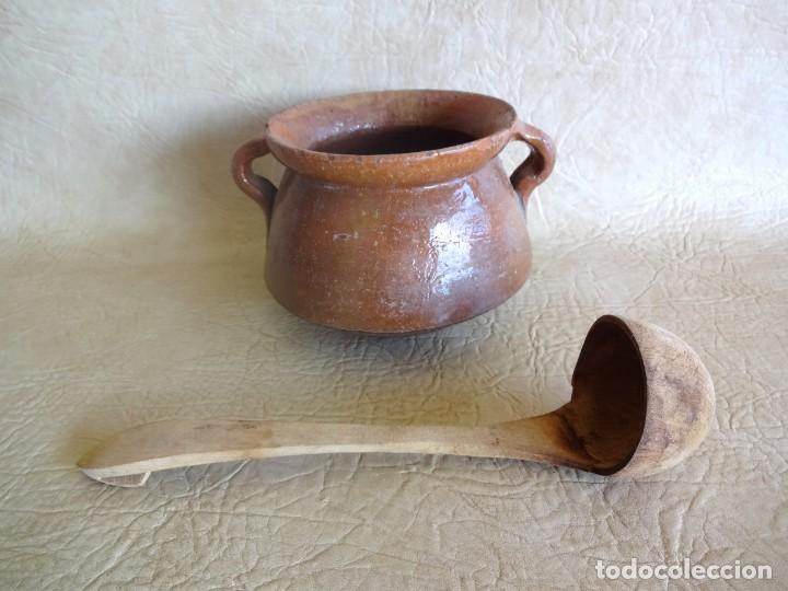 Antig&uuml;edades: antigua olla de barro 16 cm diamentro - Foto 6