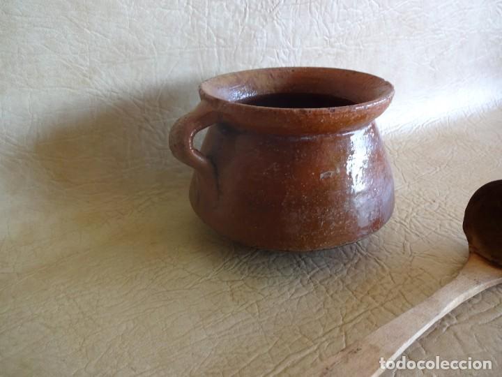 Antig&uuml;edades: antigua olla de barro 16 cm diamentro - Foto 7
