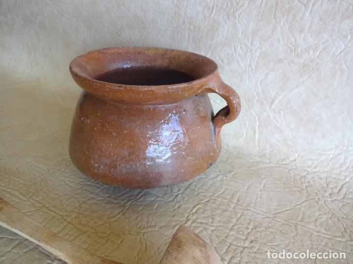 Antig&uuml;edades: antigua olla de barro 16 cm diamentro - Foto 8