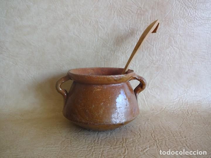 Antig&uuml;edades: antigua olla de barro 16 cm diamentro - Foto 1
