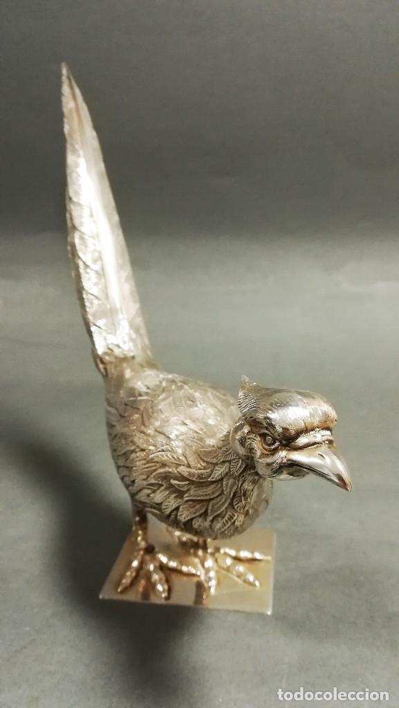 Antig&uuml;edades: FIGURA FAISAN DE ALPACA - Foto 5