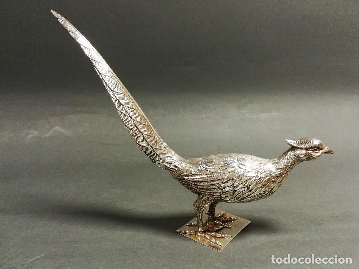 Antig&uuml;edades: FIGURA FAISAN DE ALPACA - Foto 2
