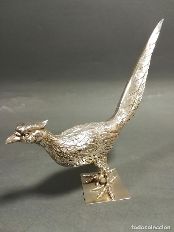 Antig&uuml;edades: FIGURA FAISAN DE ALPACA - Foto 3