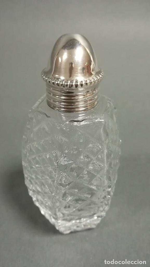 Antig&uuml;edades: SALERO DE PLATA Y CRISTAL TALLADO - Foto 1
