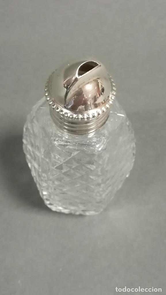 Antig&uuml;edades: SALERO DE PLATA Y CRISTAL TALLADO - Foto 2