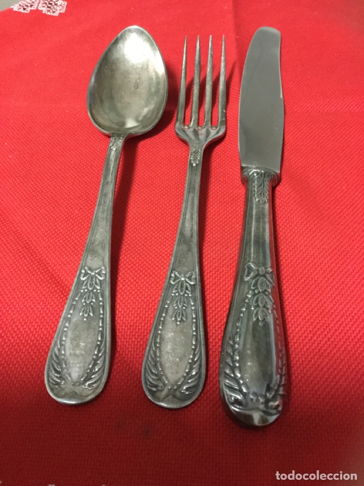 Oggetti Antichi: ANTIGUO CUBIERTOS DE PLATA