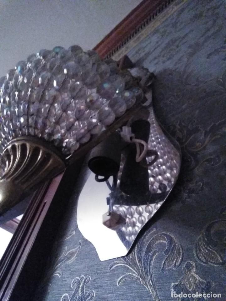 Antig&uuml;edades: PAREJA DE APLIQUES DE BRONCE Y CRISTAL DE ROCA - Foto 7
