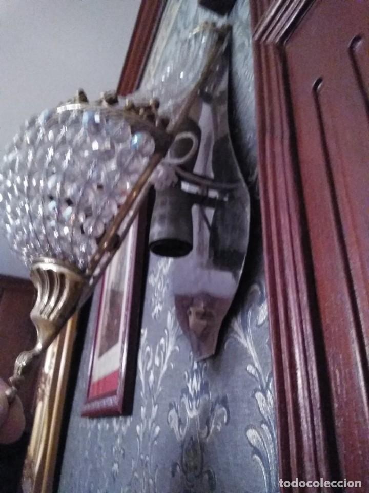 Antig&uuml;edades: PAREJA DE APLIQUES DE BRONCE Y CRISTAL DE ROCA - Foto 8