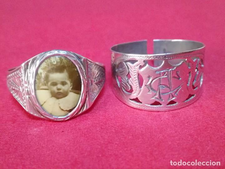 Antig&uuml;edades: DOS ANILLOS DE PLATA ANTIGUOS. - Foto 1