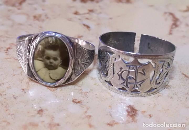 Antig&uuml;edades: DOS ANILLOS DE PLATA ANTIGUOS. - Foto 2