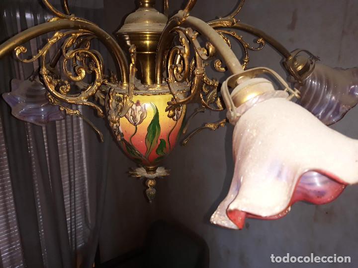 Antig&uuml;edades: L&aacute;mpara de techo de cinco brazos. Finales del S.XIX. - Foto 6