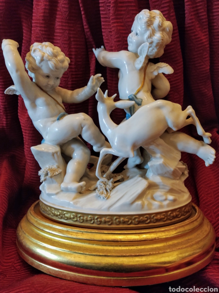 Antig&uuml;edades: Grupo de querubines porcelana de Algora. - Foto 2