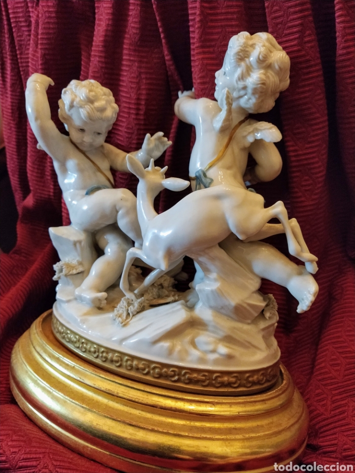 Antig&uuml;edades: Grupo de querubines porcelana de Algora. - Foto 3