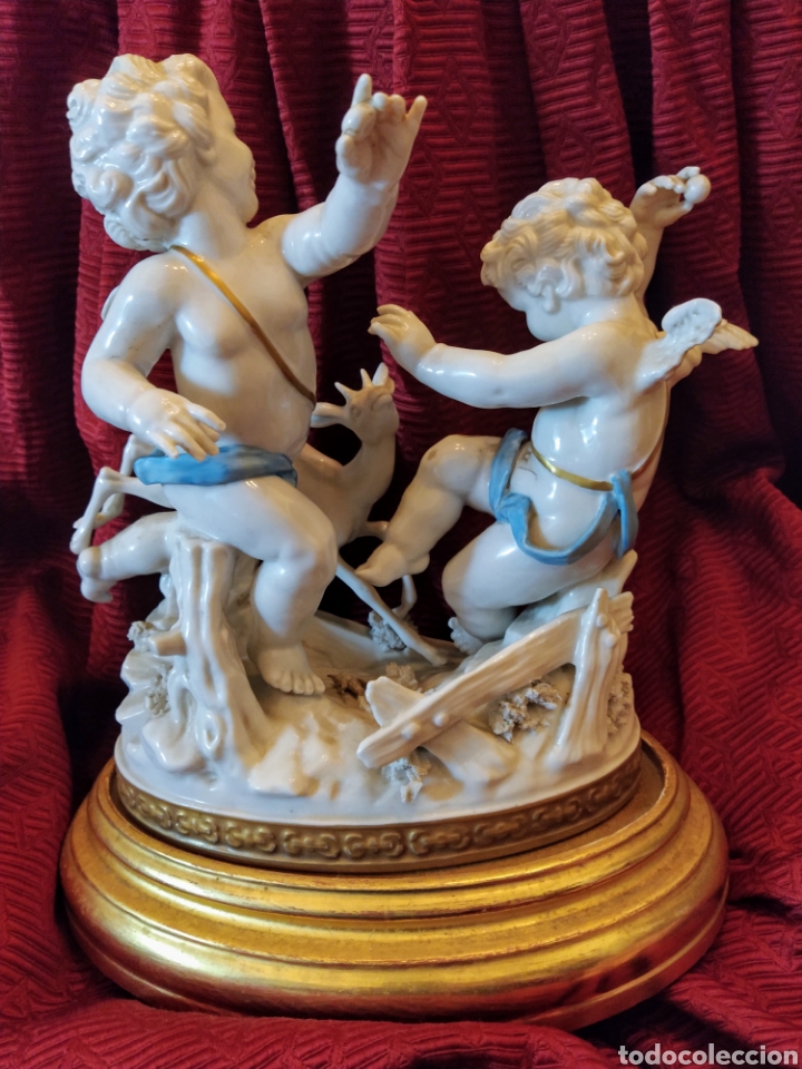 Antig&uuml;edades: Grupo de querubines porcelana de Algora. - Foto 4