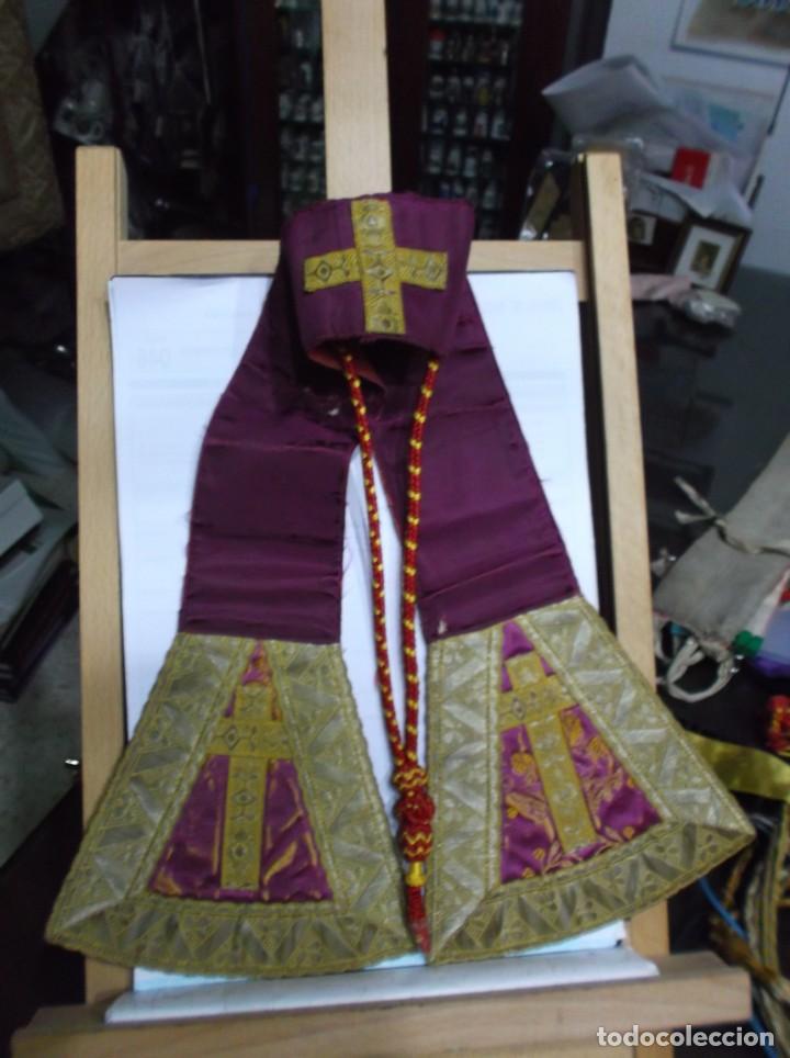 Antig&uuml;edades: 36 - MANIPULO SACERDOTAL MAGENTA Y ORO. - Foto 1