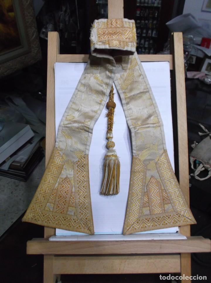 Antig&uuml;edades: 41 - MANIPULO SACERDOTAL CREMA Y ORO - Foto 1