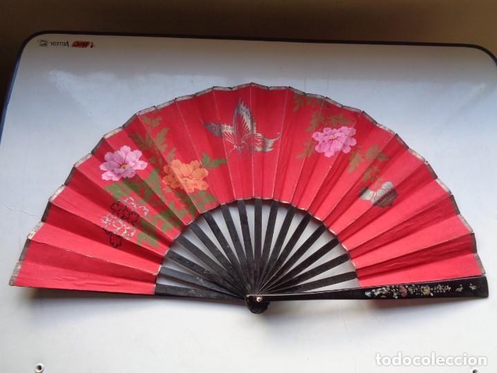 Antig&uuml;edades: GRAN ABANICO ANTIGUO ORIENTAL - Foto 5