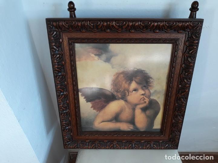 Antig&uuml;edades: 3 cuadros querubines marco grueso - Foto 2