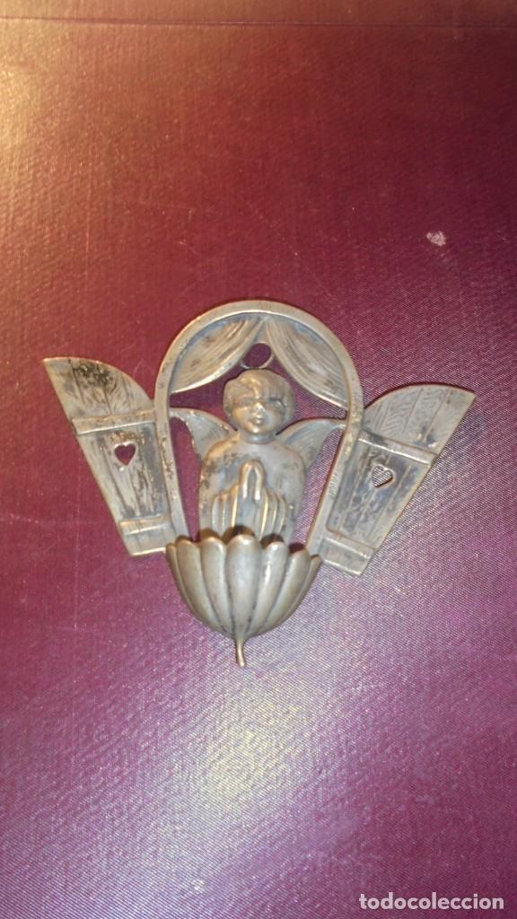 Antig&uuml;edades: BENDITERA DE PLATA DE LEY 916 - 12X10 CM. - Foto 1