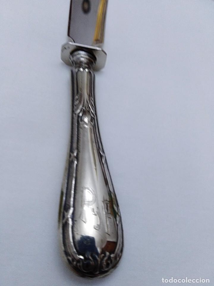 Antig&uuml;edades: CUCHILLO DE SERVIR - MANGO DE PLATA - A&Ntilde;OS 40 - Foto 9