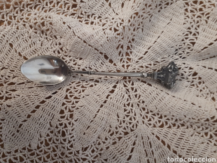 Antig&uuml;edades: Curiosa cuchara cucharilla caf&eacute; le&oacute;n - Foto 1
