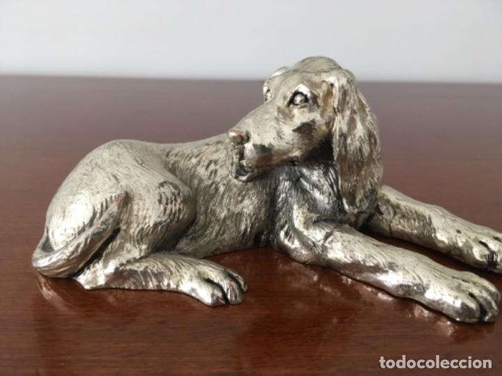 Antig&uuml;edades: PERRO DE METAL PLATEADO - Foto 2