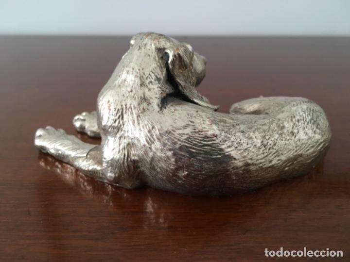 Antig&uuml;edades: PERRO DE METAL PLATEADO - Foto 3