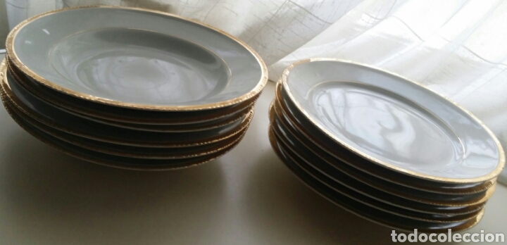 5 platos hondos - porcelana santa clara vigo - - Compra venta en  todocoleccion