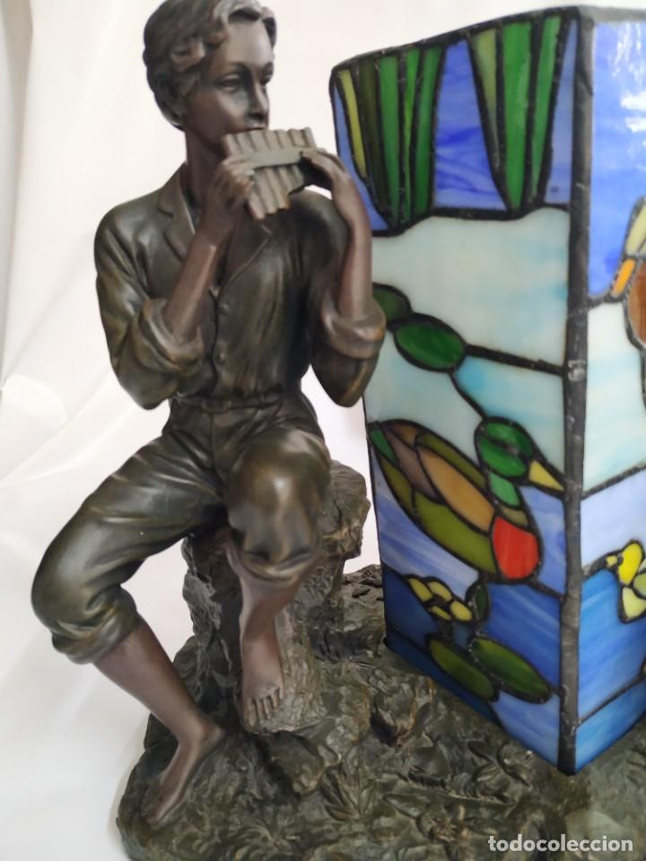 Antig&uuml;edades: L&aacute;mpara forja vidriera Modelo 4 - Foto 2