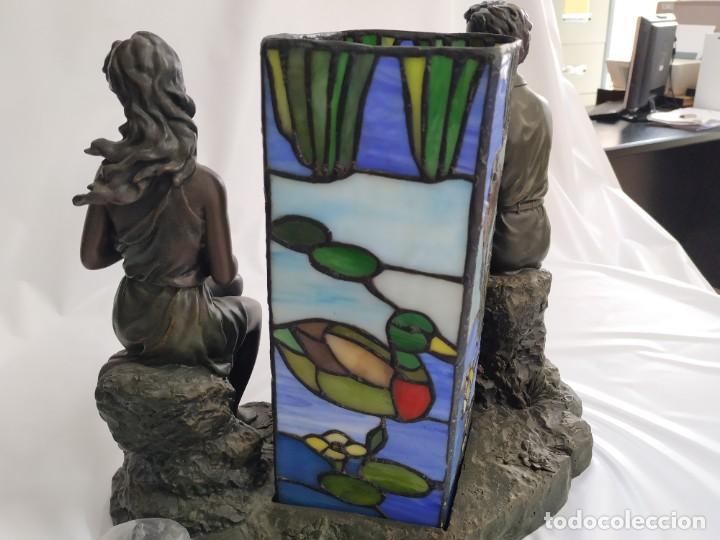 Antig&uuml;edades: L&aacute;mpara forja vidriera Modelo 4 - Foto 6