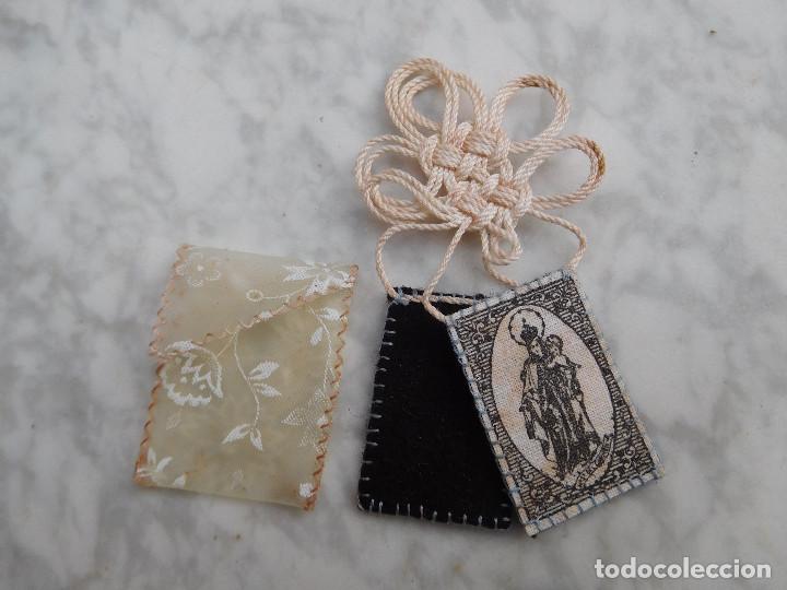 Antig&uuml;edades: Escapulario antiguo virgen - Foto 1