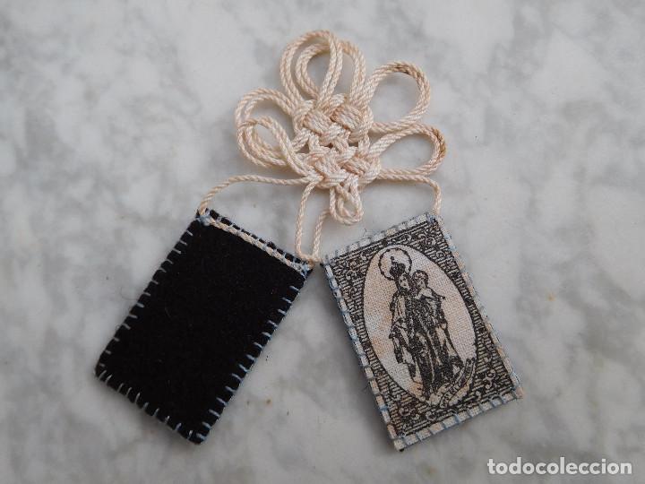 Antig&uuml;edades: Escapulario antiguo virgen - Foto 2