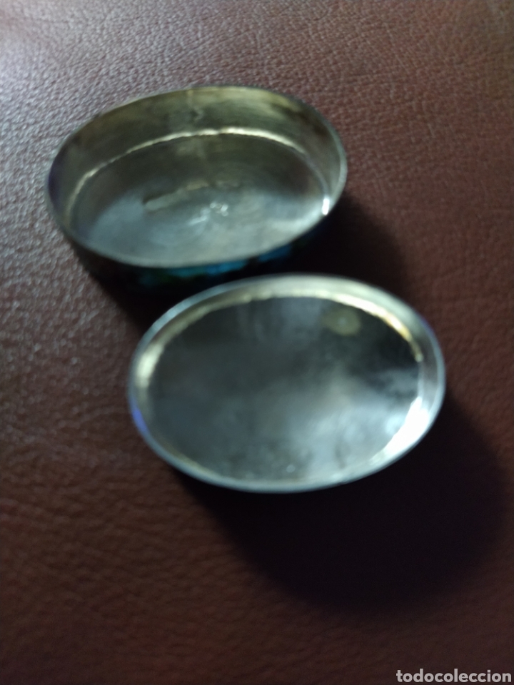 Antig&uuml;edades: Cajita plata de colecci&oacute;n con esmaltes. - Foto 6