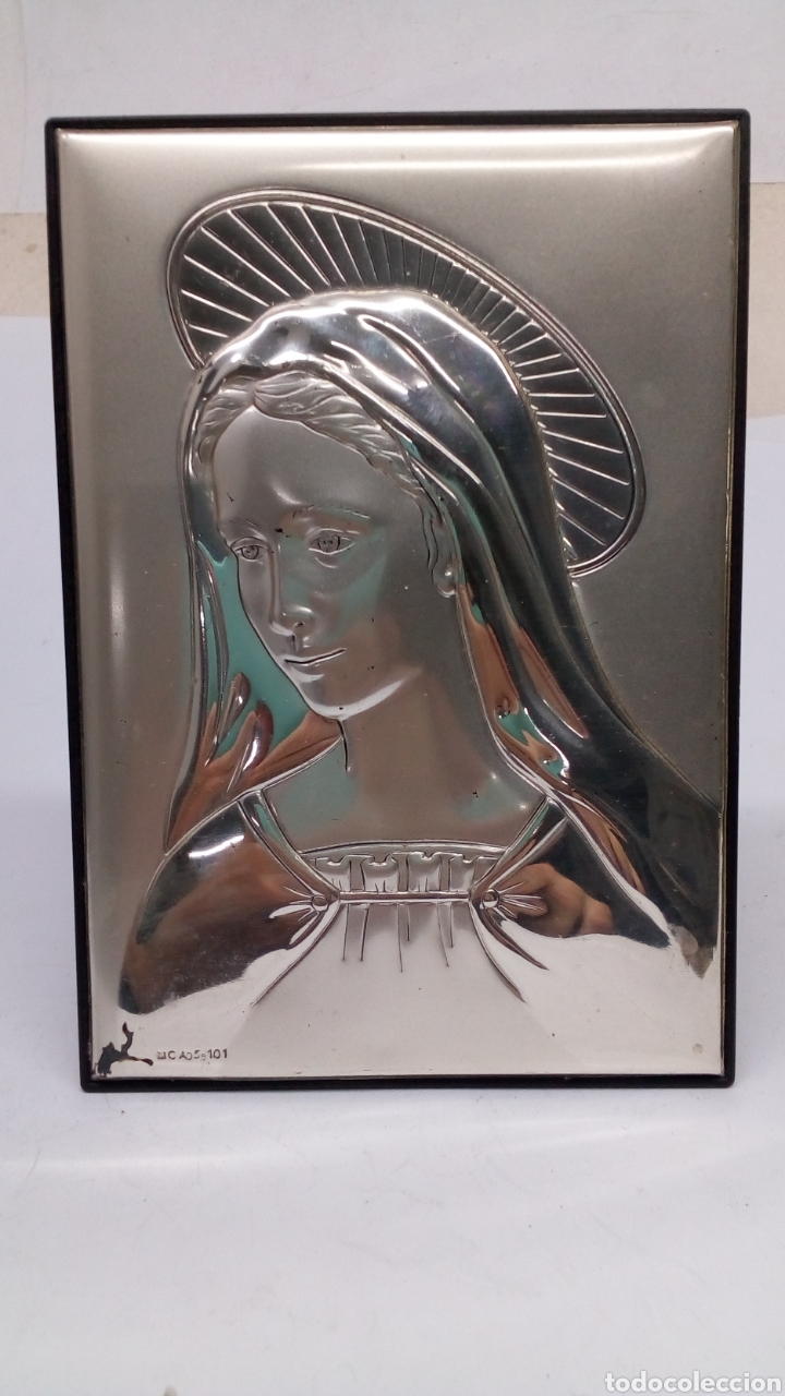 Antig&uuml;edades: Cuadro estampado de plata religioso - Foto 1