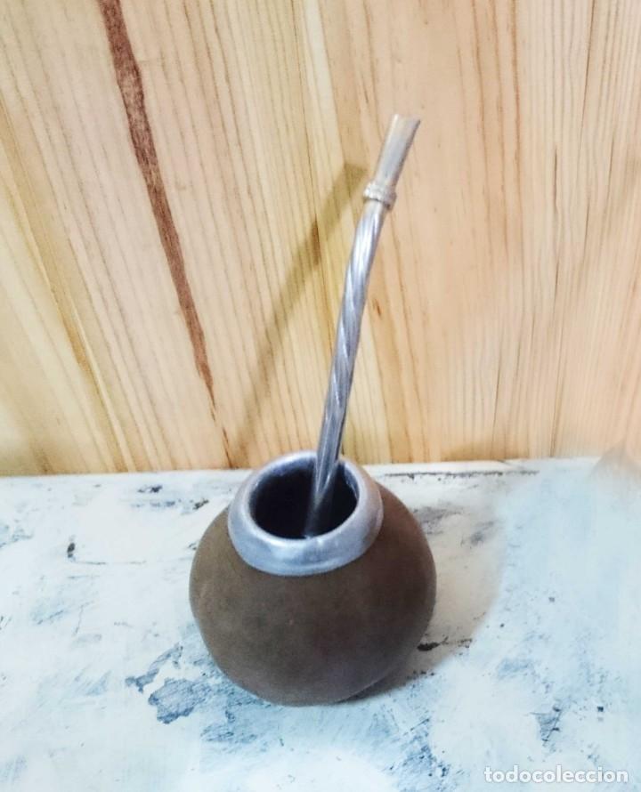 Antig&uuml;edades: Calabaza para mate plateada - Foto 2