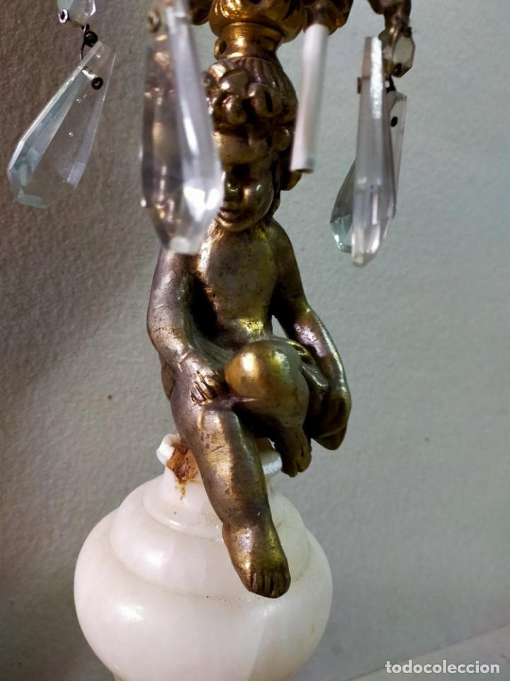 Antig&uuml;edades: LAMPARA DE SOBREMESA EN BRONCE Y MARMOL - Foto 4