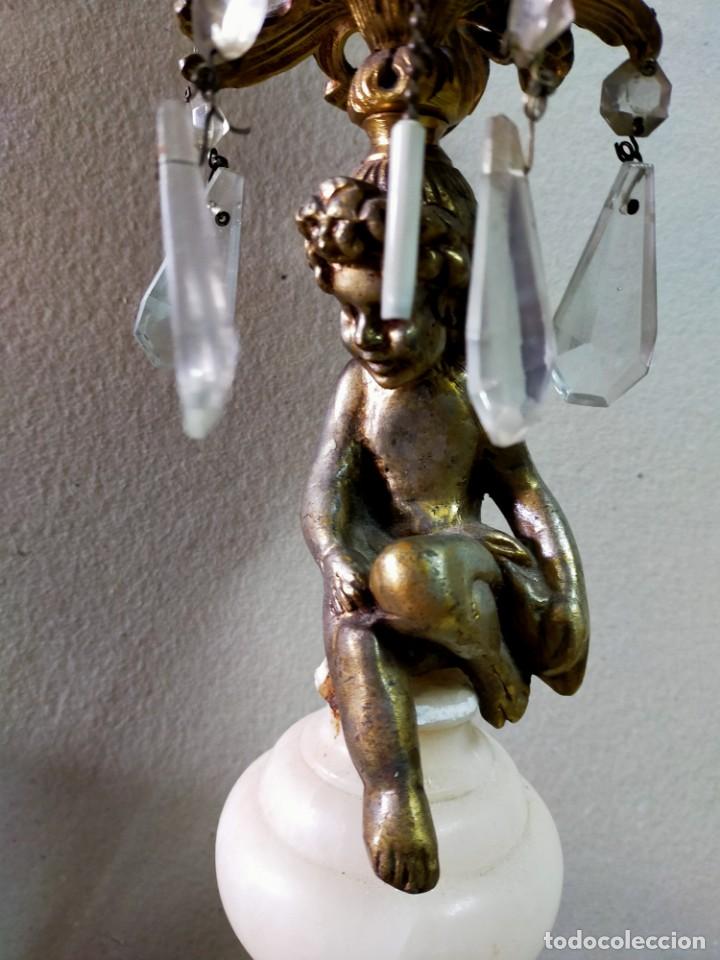 Antig&uuml;edades: LAMPARA DE SOBREMESA EN BRONCE Y MARMOL - Foto 9
