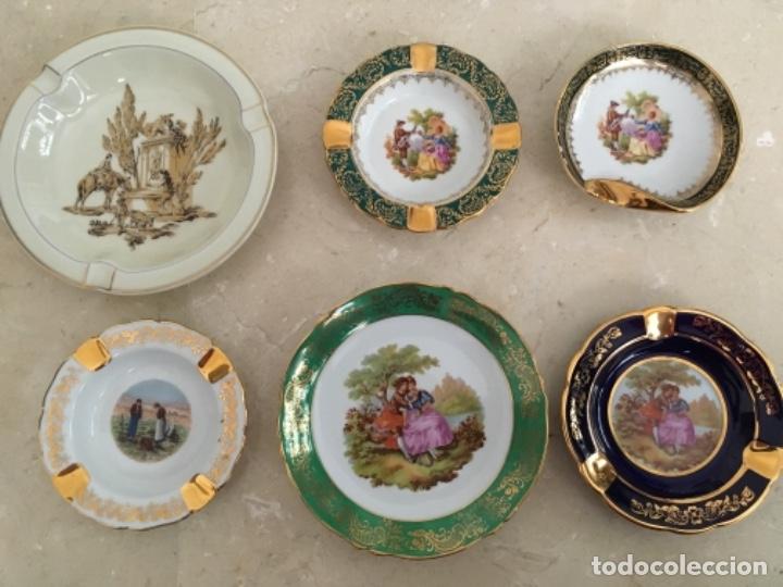 Antig&uuml;edades: LOTE DE SEIS CENICEROS DE LIMOGES - Foto 1