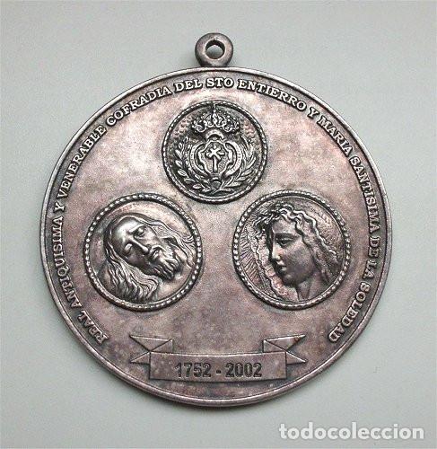 GRAN MEDALLÓN. 250 ANIVERSARIO FUNDACIÓN COFRADÍA DEL SANTO ENTIERRO. ALGECIRAS (CÁDIZ) SEMANA SANTA (Antigüedades - Religiosas - Medallas Antiguas)